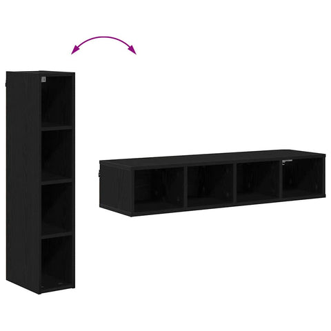 vidaXL Hanging cabinet with Shelf Riga Black Oak 20 x 29.5 x 100 cm
