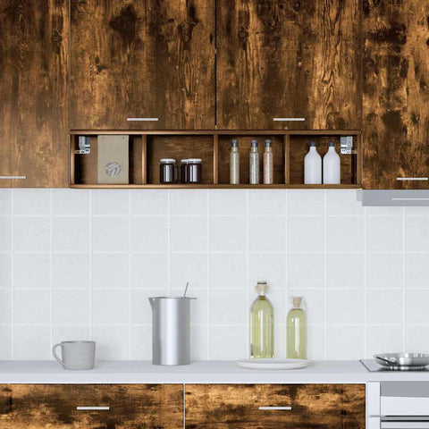 vidaXL Hanging cabinet with Shelf Riga Smoked Oak 20 x 29.5 x 100 cm