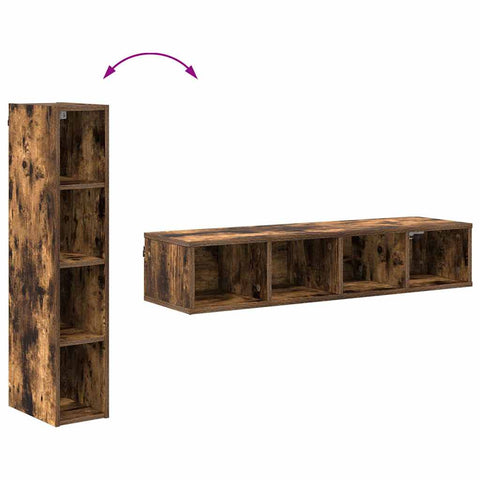 vidaXL Hanging cabinet with Shelf Riga Smoked Oak 20 x 29.5 x 100 cm