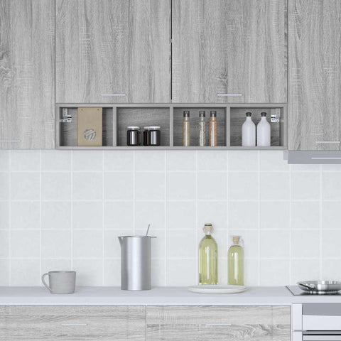 vidaXL Hanging cabinet with Shelf Riga Grey Sonoma 20 x 29.5 x 100 cm