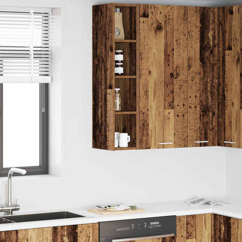 vidaXL Hanging cabinet with Shelf Riga Old Wood 20 x 29.5 x 100 cm