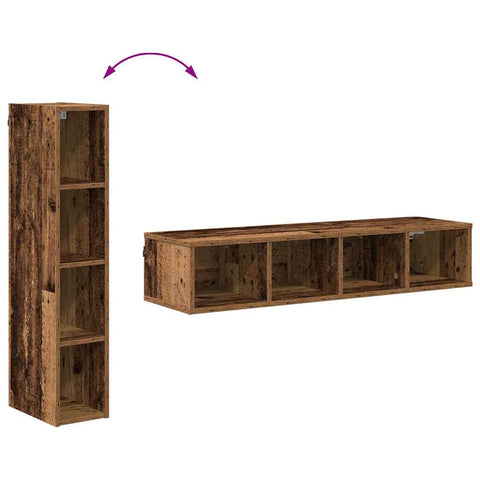 vidaXL Hanging cabinet with Shelf Riga Old Wood 20 x 29.5 x 100 cm