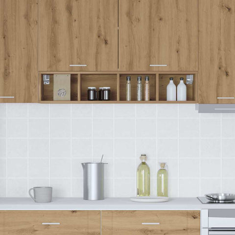 vidaXL Hanging cabinet with Shelf Riga Artisan Oak 20 x 29.5 x 100 cm