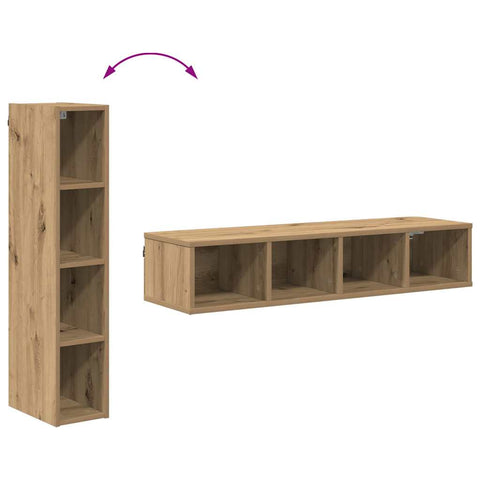 vidaXL Hanging cabinet with Shelf Riga Artisan Oak 20 x 29.5 x 100 cm