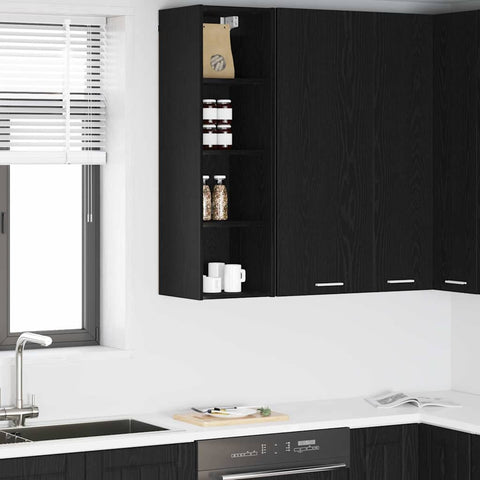 vidaXL Hanging cabinet with Shelf Riga Black Oak 30 x 29.5 x 100 cm