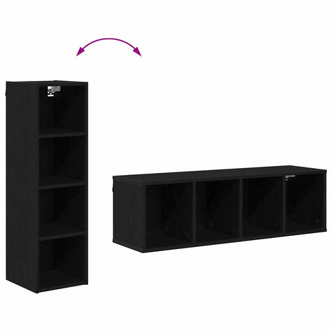 vidaXL Hanging cabinet with Shelf Riga Black Oak 30 x 29.5 x 100 cm