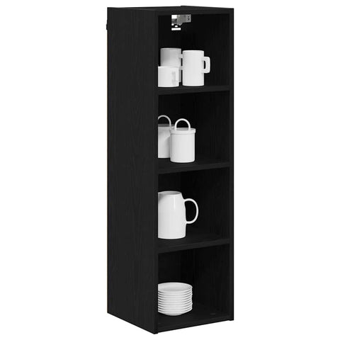 vidaXL Hanging cabinet with Shelf Riga Black Oak 30 x 29.5 x 100 cm