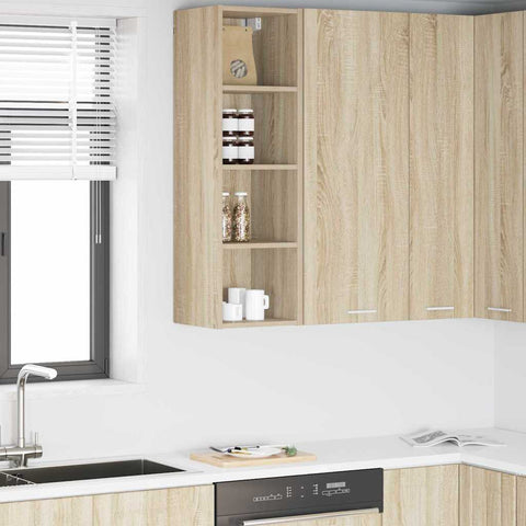 vidaXL Hanging cabinet with Shelf Riga Sonoma Oak 30 x 29.5 x 100 cm