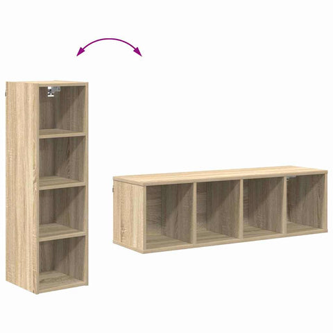 vidaXL Hanging cabinet with Shelf Riga Sonoma Oak 30 x 29.5 x 100 cm