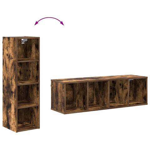 vidaXL Hanging cabinet with Shelf Riga Smoked Oak 30 x 29.5 x 100 cm