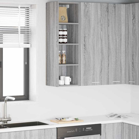 vidaXL Hanging cabinet with Shelf Riga Grey Sonoma 30 x 29.5 x 100 cm