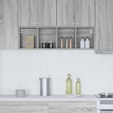 vidaXL Hanging cabinet with Shelf Riga Grey Sonoma 30 x 29.5 x 100 cm