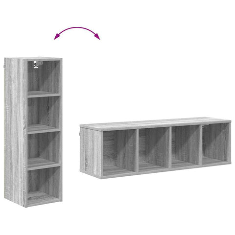 vidaXL Hanging cabinet with Shelf Riga Grey Sonoma 30 x 29.5 x 100 cm
