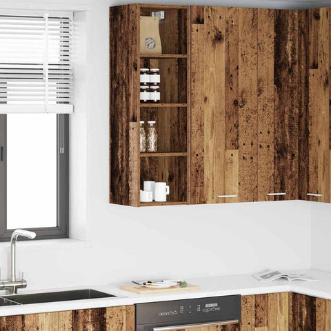 vidaXL Hanging cabinet with Shelf Riga Old Wood 30 x 29.5 x 100 cm