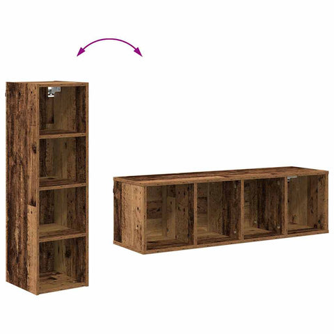 vidaXL Hanging cabinet with Shelf Riga Old Wood 30 x 29.5 x 100 cm