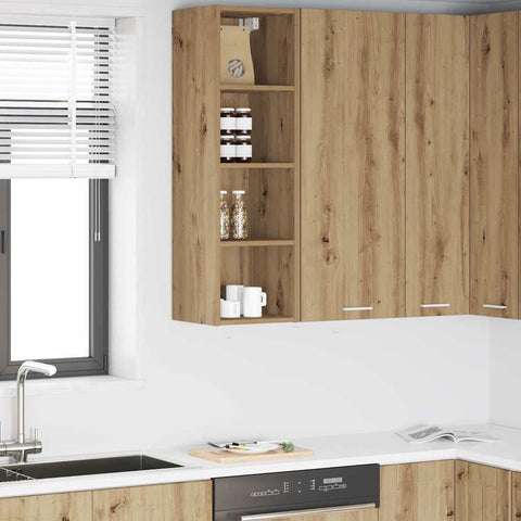 vidaXL Hanging cabinet with Shelf Riga Artisan Oak 30 x 29.5 x 100 cm