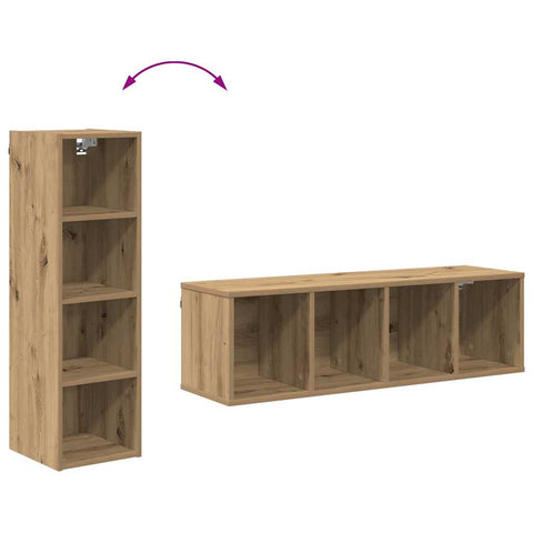 vidaXL Hanging cabinet with Shelf Riga Artisan Oak 30 x 29.5 x 100 cm