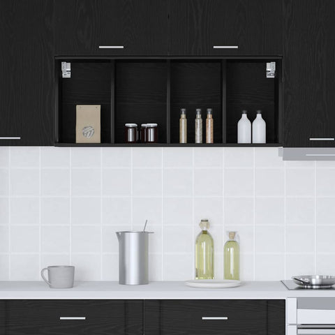 vidaXL Hanging Cabinet with Shelf Riga Black Oak 40 x 29.5 x 100 cm
