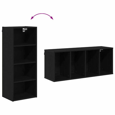 vidaXL Hanging Cabinet with Shelf Riga Black Oak 40 x 29.5 x 100 cm