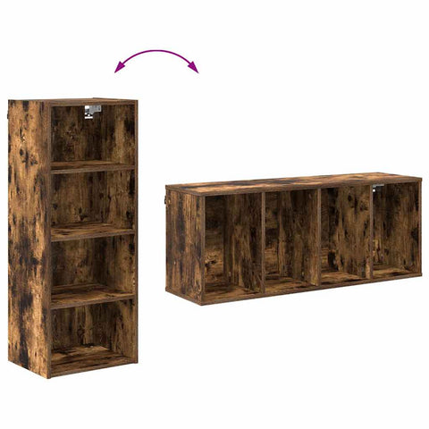 vidaXL Hanging cabinet with Shelf Riga Smoked Oak 40 x 29.5 x 100 cm
