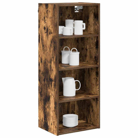 vidaXL Hanging cabinet with Shelf Riga Smoked Oak 40 x 29.5 x 100 cm