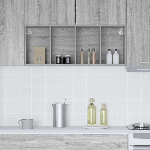 vidaXL Hanging cabinet with Shelf Riga Grey Sonoma 40 x 29.5 x 100 cm