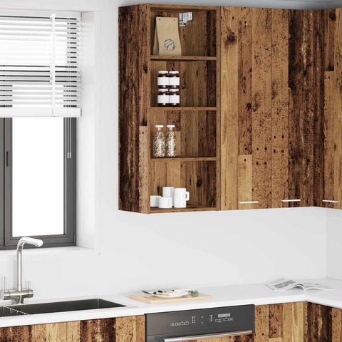 vidaXL Hanging Cabinet with Shelf Riga Old Wood 40 x 29.5 x 100 cm