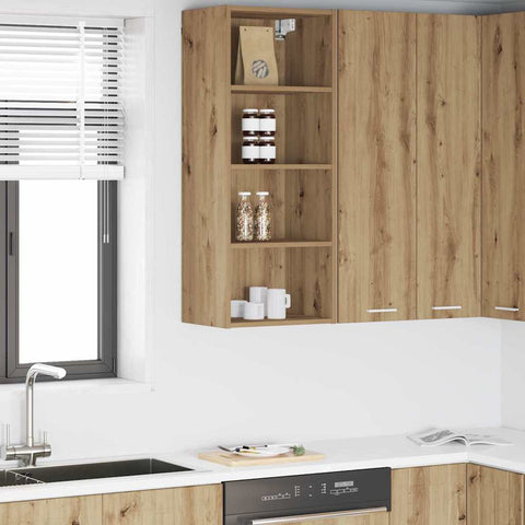 vidaXL Hanging cabinet with Shelf Riga Artisan Oak 40 x 29.5 x 100 cm