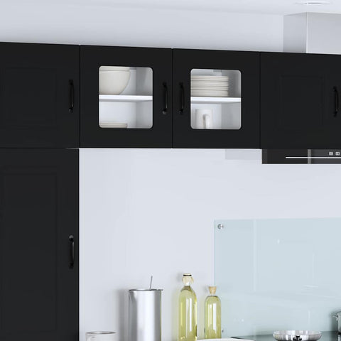 vidaXL Kitchen Wall Cabinet with Shelf 2 pcs Black 40 x 31 x 40 cm