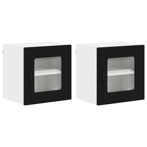vidaXL Kitchen Wall Cabinet with Shelf 2 pcs Black 40 x 31 x 40 cm