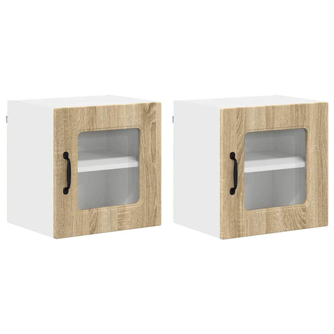 vidaXL Kitchen Wall Cabinet with Door 2 pcs Sonoma Oak 40 x 31 x 40 cm