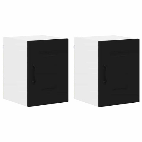vidaXL Kitchen Wall Cabinet with Shelf 2 pcs Black 30 x 31 x 40 cm