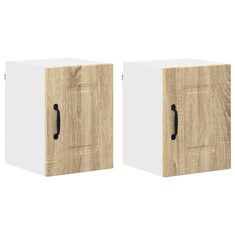 vidaXL Kitchen Wall Cabinet with Door 2 pcs Sonoma Oak 30 x 31 x 40 cm