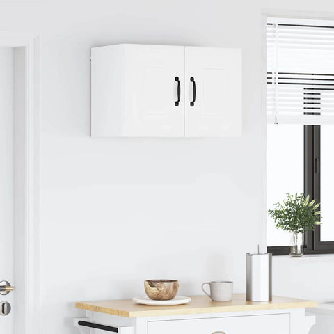 vidaXL Kitchen Wall Cabinet with Door High Gloss White 30 x 31 x 40 cm