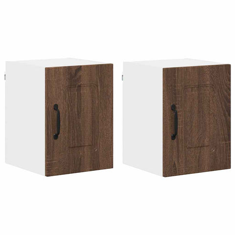 vidaXL Kitchen Wall Cabinet with Shelf 2 pcs Brown Oak 30 x 31 x 40 cm