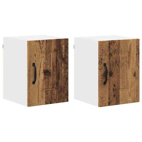 vidaXL Kitchen Wall Cabinet with Shelf 2 pcs Old Wood 30 x 31 x 40 cm