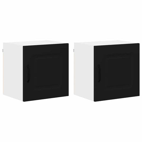 vidaXL Kitchen Wall Cabinet with Shelf 2 pcs Black 40 x 31 x 40 cm
