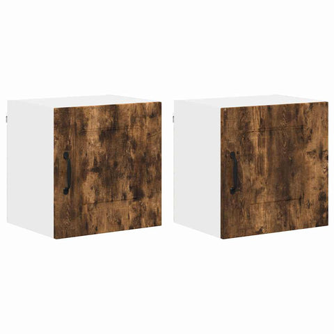 vidaXL Kitchen Wall Cabinet with Door 2 pcs Smoked Oak 40 x 31 x 40 cm