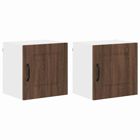 vidaXL Kitchen Wall Cabinet with Shelf 2 pcs Brown Oak 40 x 31 x 40 cm