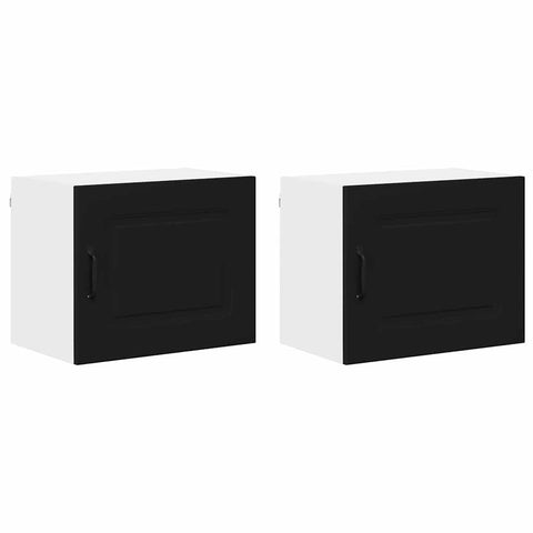 vidaXL Kitchen Wall Cabinet with Shelf 2 pcs Black 50 x 31 x 40 cm