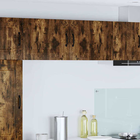 vidaXL Kitchen Wall Cabinet with Door 2 pcs Smoked Oak 50 x 31 x 40 cm