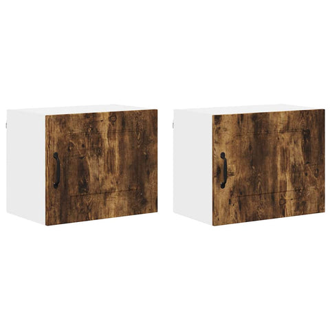 vidaXL Kitchen Wall Cabinet with Door 2 pcs Smoked Oak 50 x 31 x 40 cm