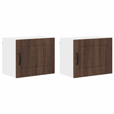 vidaXL Kitchen Wall Cabinet with Shelf 2 pcs Brown Oak 50 x 31 x 40 cm