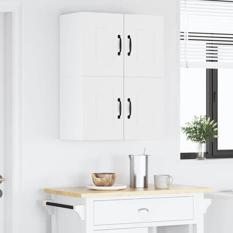 vidaXL Kitchen Wall Cabinet with Shelf 2 pcs White 60 x 31 x 40 cm