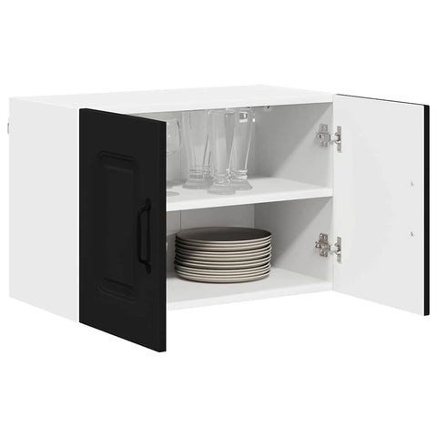 vidaXL Kitchen Wall Cabinet with Shelf 2 pcs Black 60 x 31 x 40 cm
