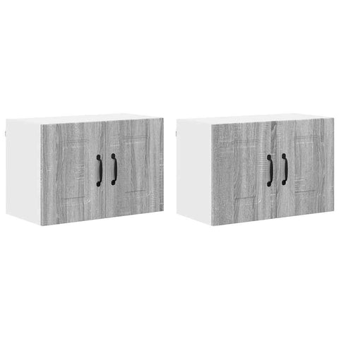 vidaXL Kitchen Wall Cabinet 2 pcs Grey Sonoma 60 x 31 x 40 cm