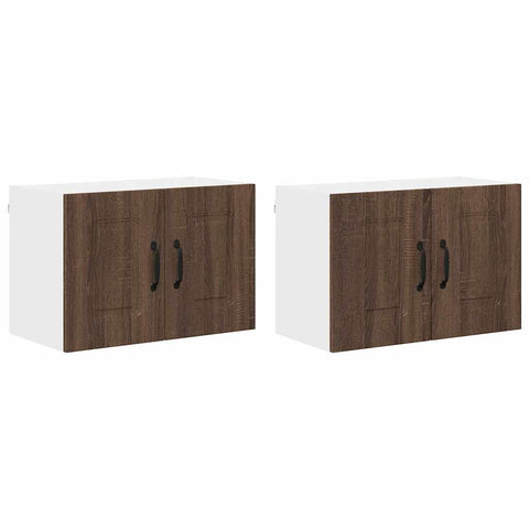 vidaXL Kitchen Wall Cabinet with Shelf 2 pcs Brown Oak 60 x 31 x 40 cm