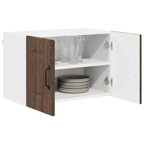 vidaXL Kitchen Wall Cabinet with Shelf 2 pcs Brown Oak 60 x 31 x 40 cm