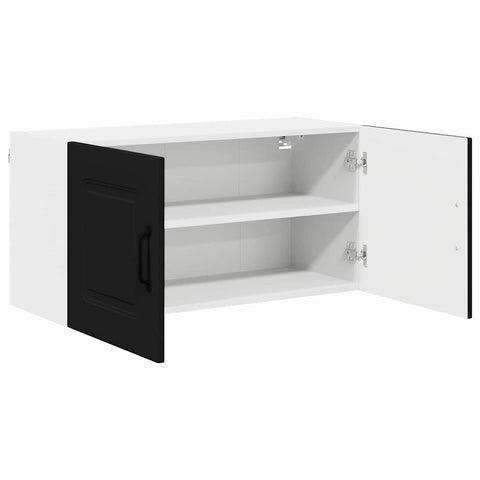 vidaXL Kitchen Wall Cabinet Black 80 x 31 x 40 cm Engineered Wood