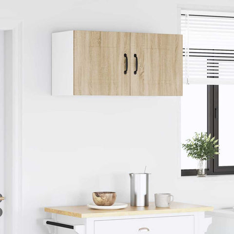 vidaXL Kitchen Wall Cabinet Sonoma Oak 80 x 31 x 40 cm Engineered Wood